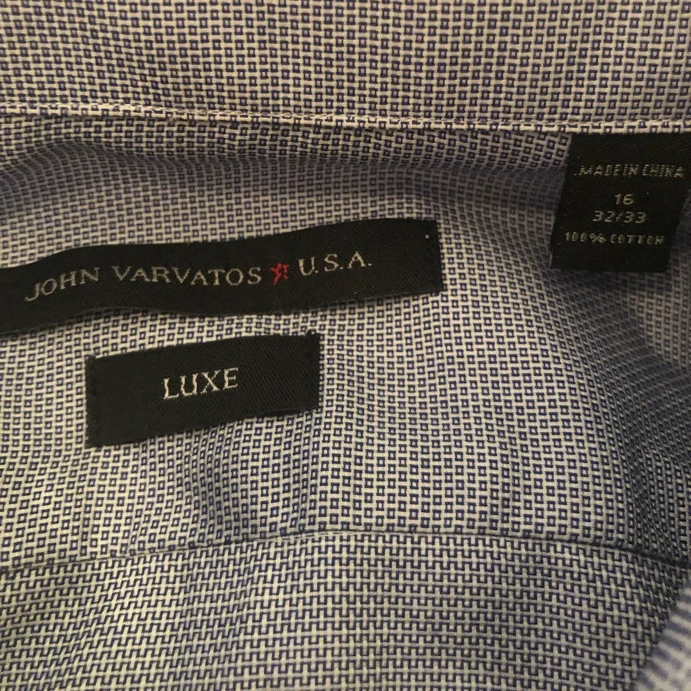 John Varvatos Luxe pattern button down shirt size 16 32/33 - Picture 3 of 4